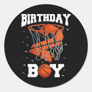 Kids 2nd Birthday Basketball Boy Two Year Old Bask Classic Round Sticker