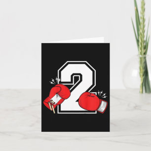 Kids 2nd Birthday Boxing Boy 2 Year Old Boxer Bday Card