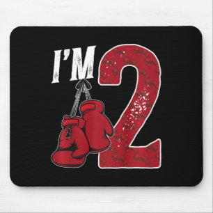 Kids 2nd Birthday Boxing Boy Two Year Old Boxer  Mouse Pad