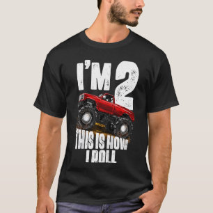 Kids 2nd Birthday Boy Monster Truck Rule Jam Two T-Shirt