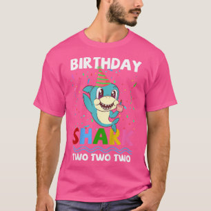 Kids 2nd Birthday Boy Shark Matching Party 2 Year T-Shirt