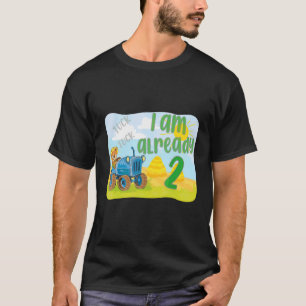 Kids 2nd Birthday Boy Tractor 2 Years T-Shirt