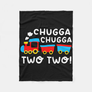 Kids 2nd Birthday Boy Train Chugga Chugga Two Two Fleece Blanket