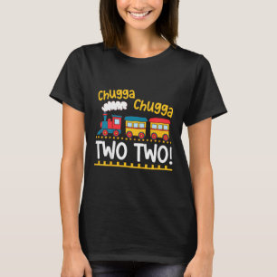 Kids 2nd Birthday Boy Train Chugga Chugga Two Two T-Shirt