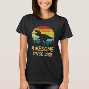 Kids 2nd Birthday Dinosaur 2 Year Old Awesome Sinc T-Shirt