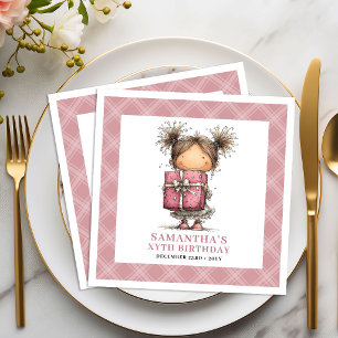 Kids 2nd Birthday Girl Quirky Funny Pink Napkins