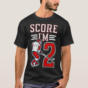 Kids 2nd Birthday Ice Hockey Boy Two Year Old Ice T-Shirt
