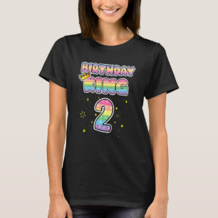 Kids 2nd Birthday King 2 Cool Popper Number Pop I T-Shirt
