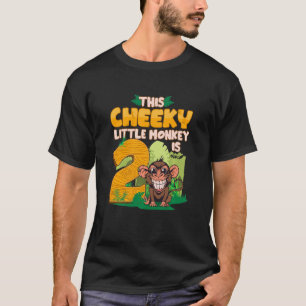 Kids 2nd Birthday Monkey Safari Cheeky Little Monk T-Shirt