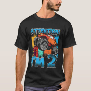 Kids 2nd Birthday, Monster Truck, I'm 2 Years Old T-Shirt
