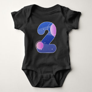 Kids 2nd Birthday Outer Space Galaxy Two Year Old  Baby Bodysuit