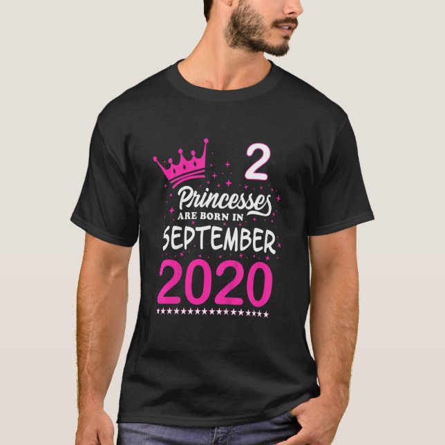 Kids 2nd Birthday Pink Princesses Are Born In Sept T-Shirt (Front)