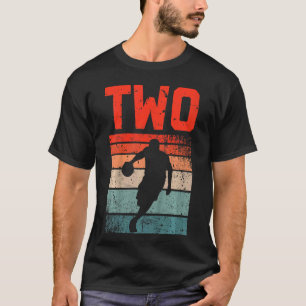Kids 2nd Birthday Retro Basketball 2 Years Old Boy T-Shirt