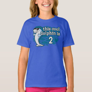 Kid's 2nd Birthday This Cool Dolphin is Two T-Shirt