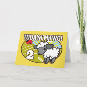 Kid's 2nd Birthday Today I'm Second! Cute Lamb Card
