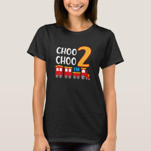 Kids 2nd Birthday Todller 2 Two Year Old Boy Train T-Shirt