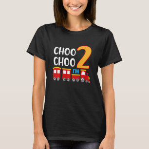 Kids 2nd Birthday Todller 2 Two Year Old Boy Train T-Shirt