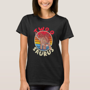 Kids 2nd Birthday Two O Saurus I Stegosaurus I Fam T-Shirt