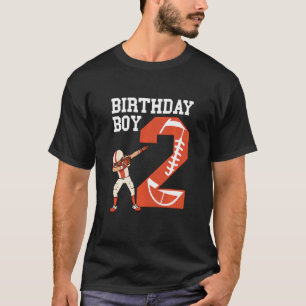 Kids 2nd Football Birthday  2 Years Old Boy Footba T-Shirt