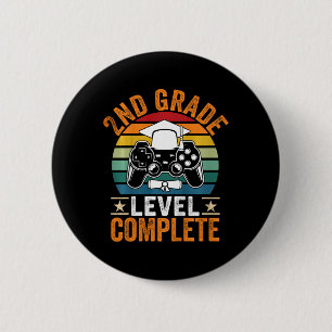 Kids 2nd Grade Level Complete Cute Gamer Class Of 6 Cm Round Badge