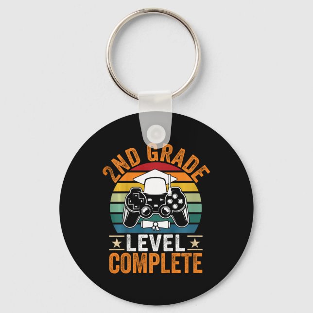Kids 2nd Grade Level Complete Cute Gamer Class Of  Key Ring (Front)