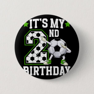 Kids 2nd Soccer Birthday Party 2 Year Old Soccer P 6 Cm Round Badge