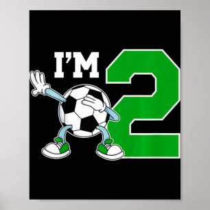 Kids 2nd Soccer Birthday Party Two Year Old Soccer Poster