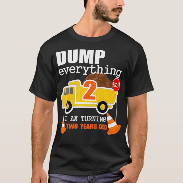 Kids 2nd Truck Theme Birthday Party Gift  Age 2 T-Shirt (Front)