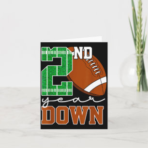 Kids 2nd Year Down Football Birthday Boy Party 2 Y Card