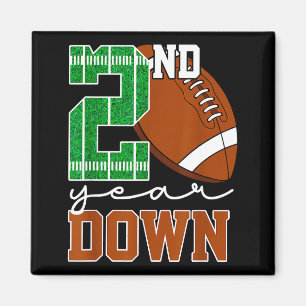Kids 2nd Year Down Football Birthday Boy Party 2 Y Magnet