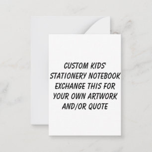 Kids 3.5" x 2.5" Flat Note Personalised Card