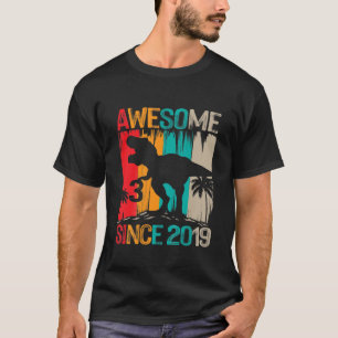 Kids 3 Year Old Boy 3Rd Birthday Dinosaur T Rex Aw T-Shirt