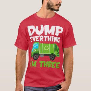 Kids 3 Year Old Boy Garbage Truck 3rd Birthday Kid T-Shirt