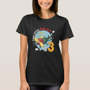Kids 3 Year Old Boy Girl Aeroplane Pilot 3rd Birth T-Shirt