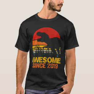 Kids 3 Year Old Dinosaur Rex Awesome 2019 3rd Birt T-Shirt