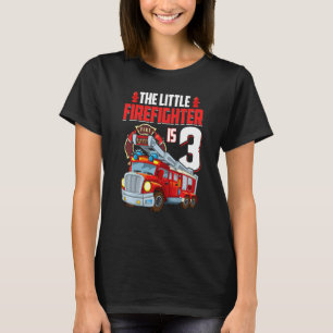 Kids 3 Year Old Firefighter Birthday Party Fire Tr T-Shirt