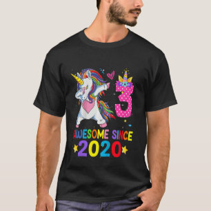 Kids 3 Year Old   Girls Teens Dabbing Unicorn 3rd  T-Shirt