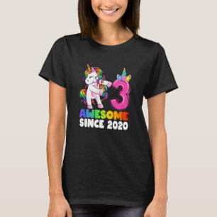 Kids 3 Year Old  Girls Teens Flossing Unicorn 3rd  T-Shirt