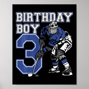 Kids 3 Year Old Ice Hockey Themed Birthday Party 3 Poster