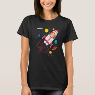 Kids 3 Year Old Spaceship Rocket Birthday Astronau T-Shirt