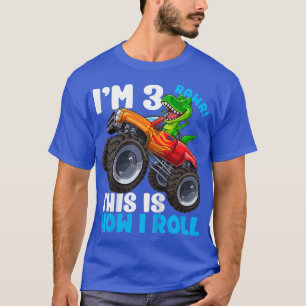 Kids 3 Year Old T Rex Dinosaur Monster Truck 3rd B T-Shirt