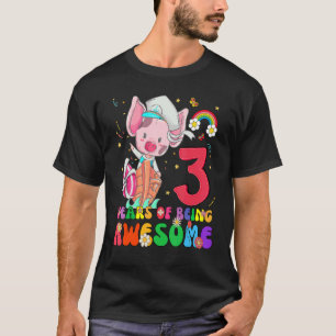 Kids 3 Years Old  3rd Birthday Boys Girls Awesome  T-Shirt