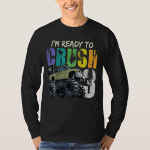 Kids 3 Years Old 3rd Birthday Monster Truck I Am R T-Shirt