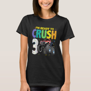 Kids 3 Years Old 3rd Birthday Monster Truck I Am R T-Shirt