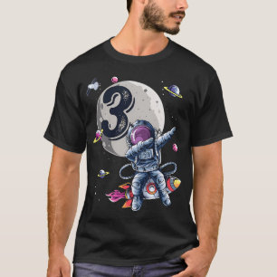 Kids 3 Years Old Birthday Boy Astronaut Gifts Spac T-Shirt