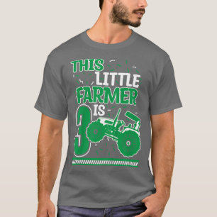 Kids 3 Years Old Boy Tractor Little Farmer 3rd Bir T-Shirt