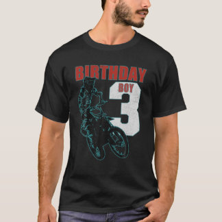 Kids 3 Years Old Kid - Birthday Boy - Dirt Bike Mo T-Shirt