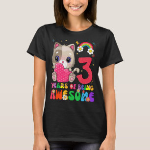 Kids 3 Years Old Teens 3rd Birthday Girl Awesome C T-Shirt
