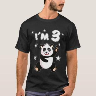 Kids 3 Years Panda Childrens Birthday Panda Bear 3 T-Shirt
