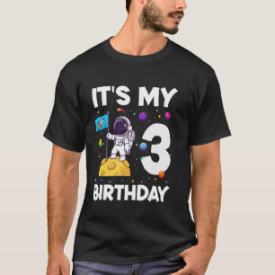 Kids 3rd Birthday Astronaut 3 Year Old Space 3rd B T-Shirt